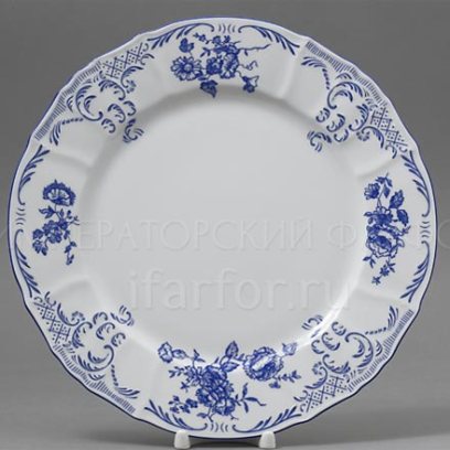 Блюдо круглое Бернадотт Синие розы Бернадотт
