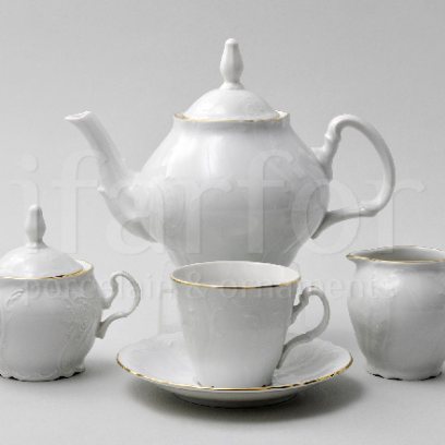 Сервиз чайный Бернадотт Белый узор 6/17 Бернадотт ведерка