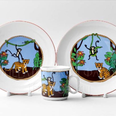 Комплект детский в подарочной коробке «Джунгли» 1/3