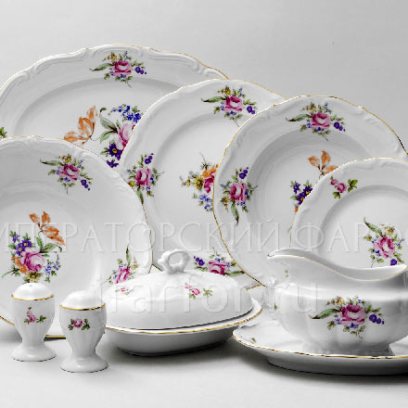 Сервиз столовый «Мейсенский букет» 6/25