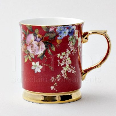 Кружка «Flower красный» Форма: Royal Classics. Фарфор. 400 мл.
