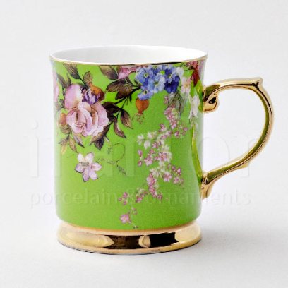 Кружка «Flower зеленый» Форма: Royal Classics. Фарфор. 400 мл.