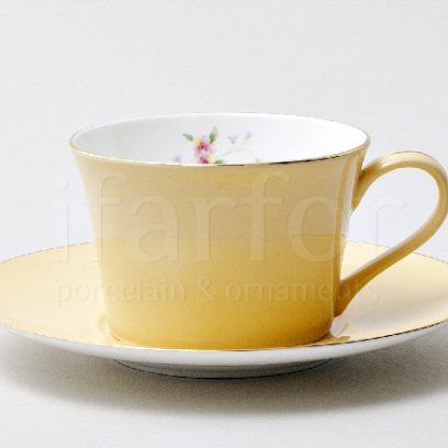 Чашка с блюдцем чайная «Времена года. Желтый» 1/2