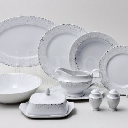 Сервиз столовый «Бисер серебристый» 6/25