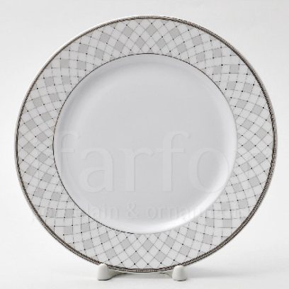 Тарелка мелкая «Серая сетка Платина»