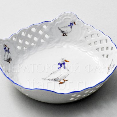 Конфетница квадратная Гуси DUBI