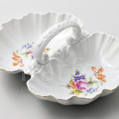 Менажница 2-х секционная Цветочный мотив DUBI