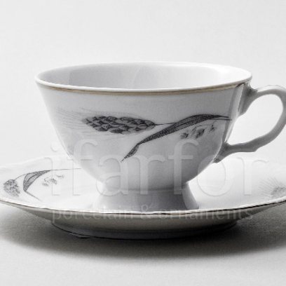 Чашка с блюдцем чайная «Серебряные колосья» 1/2