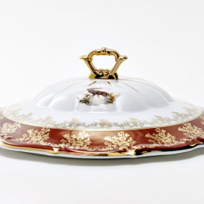 Крышка к супнице «Охота Красная»