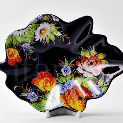 Блюдо лист «Хохлома» Форма: Royal Classics. Керамика. 266 мм.