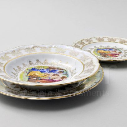 Набор тарелок столовый «Мадонна Перламутр» 6/18