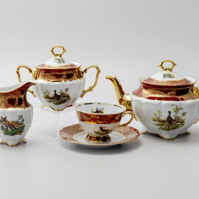 Сервиз чайный «Охота Красная» 6/15