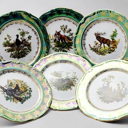 Набор тарелок столовый «Охота Зеленая» 6/6