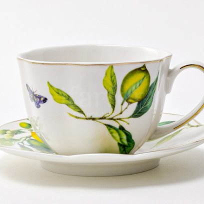 Чашка с блюдцем чайная «Лимоны» 1/2