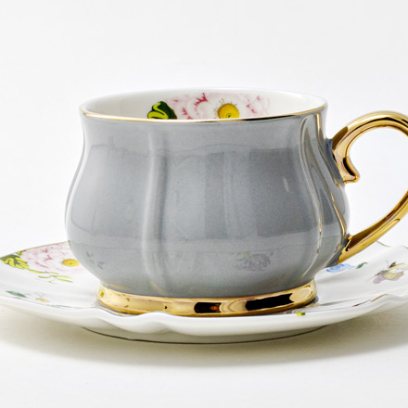 Чашка с блюдцем чайная «Времена года. Серо-голубой» 1/2