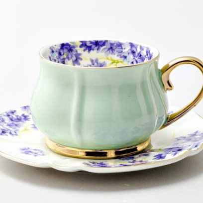 Чашка с блюдцем чайная «Времена года. Салатовый» 1/2