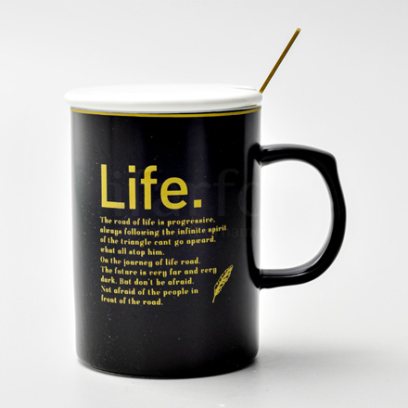 Кружка с крышкой и ложкой «Life»