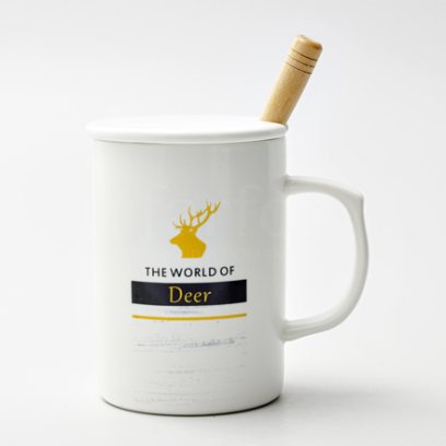 Кружка с крышкой и ложкой «The world of deer»
