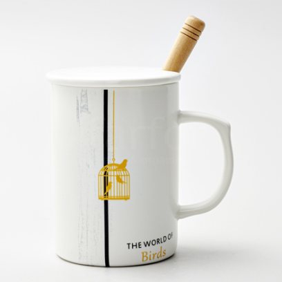 Кружка с крышкой и ложкой «The world of birds»