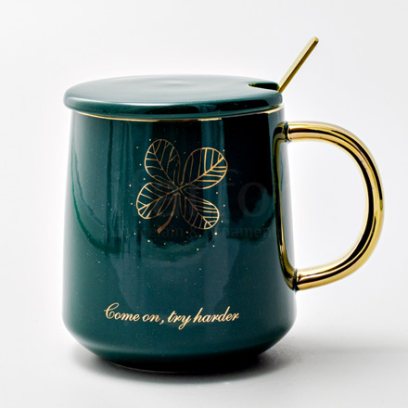 Кружка с крышкой и ложкой «Come one, try harder»