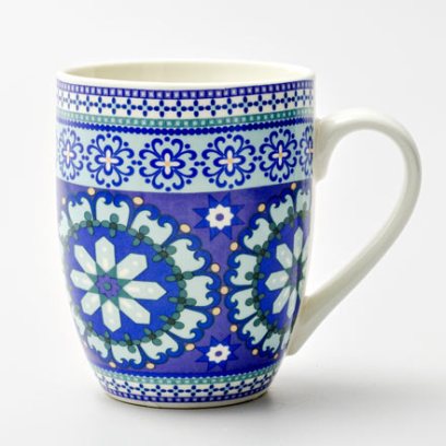 Кружка «Цветочный вальс синяя» Форма: Royal Classics. Керамика. 350 мл.