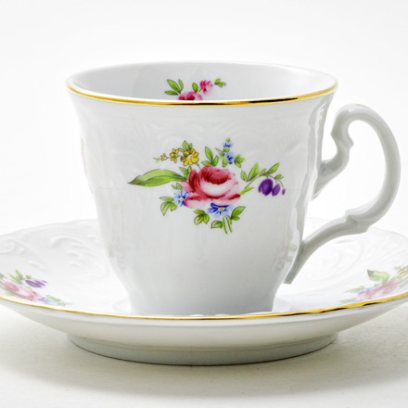 Чашка с блюдцем кофейная «Бернадотт Полевой цветок» 1/2