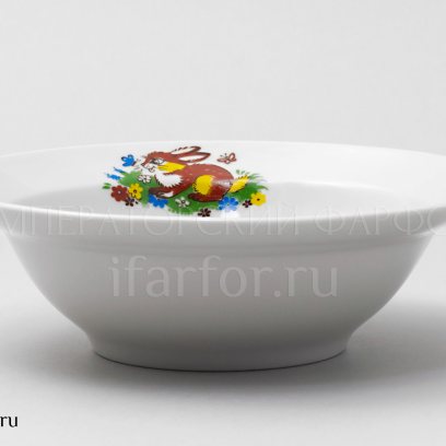 Миска детская «Веселый Колобок.Заяц» Твердый фарфор