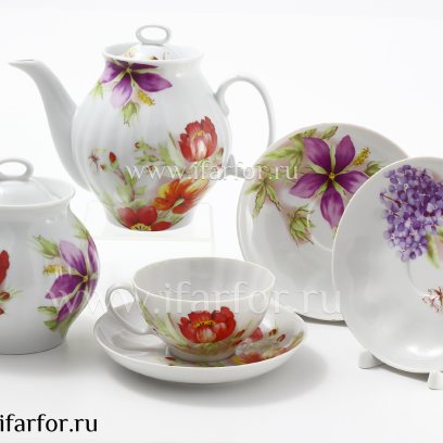 Сервиз чайный «Альпийские цветы» 6/14