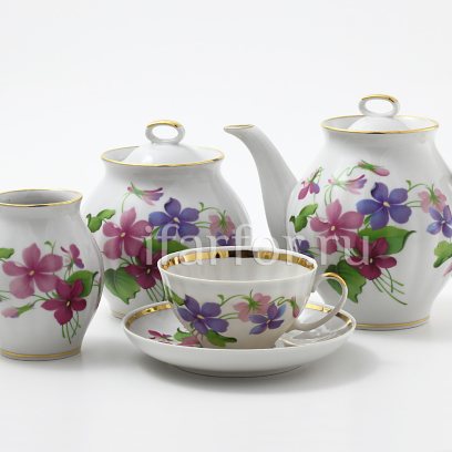 Сервиз чайный «Фиалки» 6/15