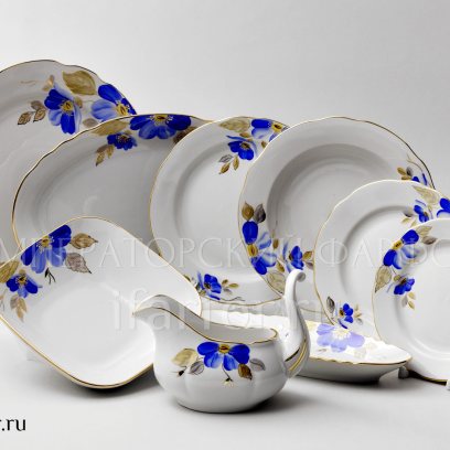 Сервиз столовый Синий цветок 6/29 Аппетитный