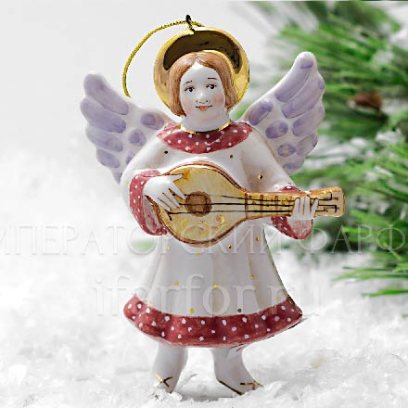 Елочная игрушка «Ангел рождественский с лютней»