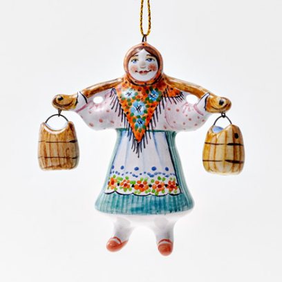 Елочная игрушка «Девочка с ведрами 1»