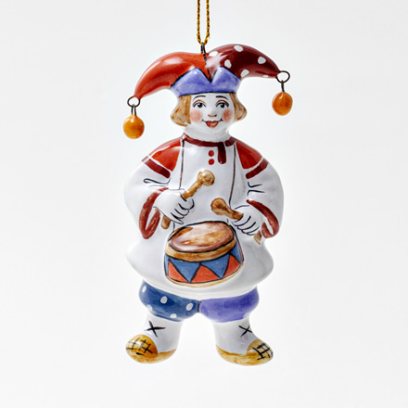 Елочная игрушка «Скоморох с барабаном»