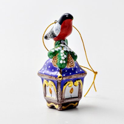 Елочная игрушка «Фонарик с птичкой 2»
