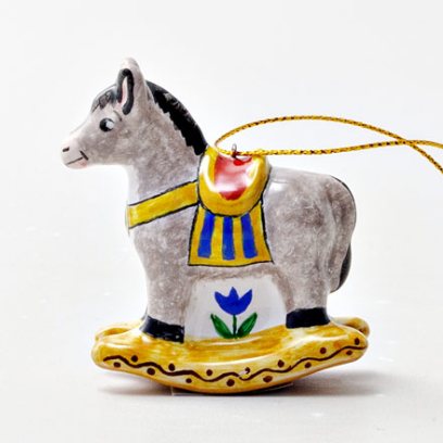 Елочная игрушка «Ослик-качалка»