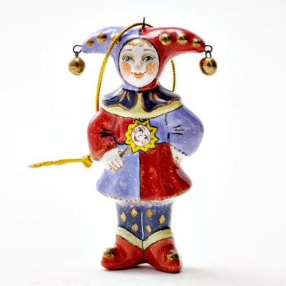 Елочная игрушка Золотой ключик. Шут с бубенчиками 1