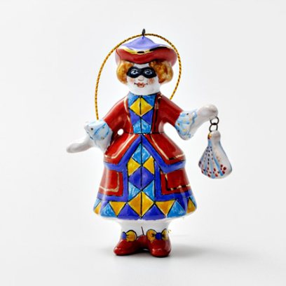 Елочная игрушка «Золотой ключик. Коломбина»