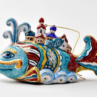 Елочная игрушка «Рыба-кит»