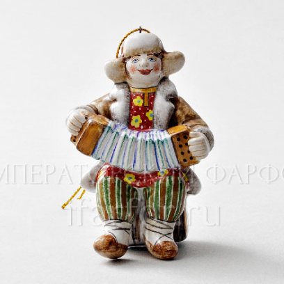 Елочная игрушка Мужичок с гармошкой