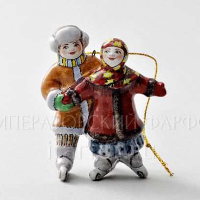 Елочная игрушка Дети на коньках
