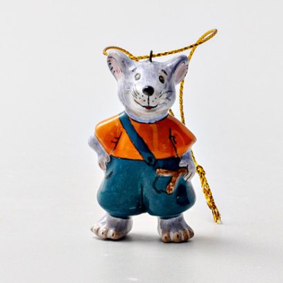 Елочная игрушка «Мышонок озорник 1»