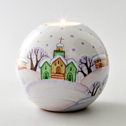 Подсвечник Зимний день Круглый