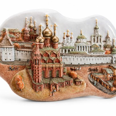 Плакетка «Рельеф Площадь Богоявления» Майолика. 532 x 330 мм.