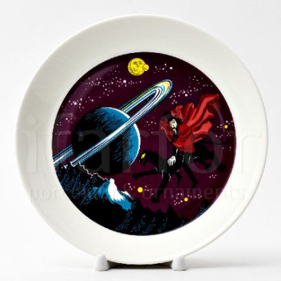 Тарелка Волшебник и пантера (пурпурная)