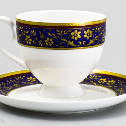Чашка с блюдцем чайная Кобальт 1/2 Royal Aurel