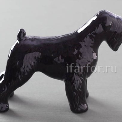 Скульптура «Черный терьер стоящий»