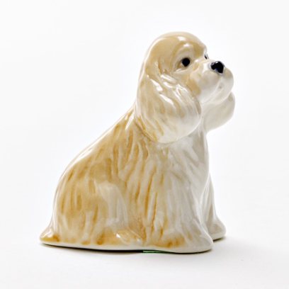 Скульптура Щенок спаниеля Бежевый