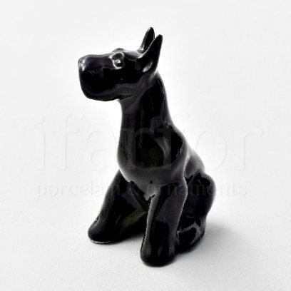 Скульптура «Щенок шнауцера черный»