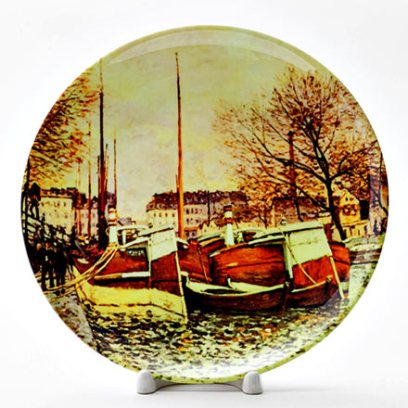 Декоративная тарелка Fishing boat Sun