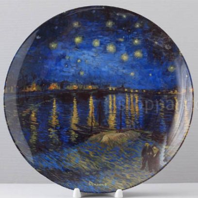Декоративная тарелка «Звёздная ночь над Роной»
